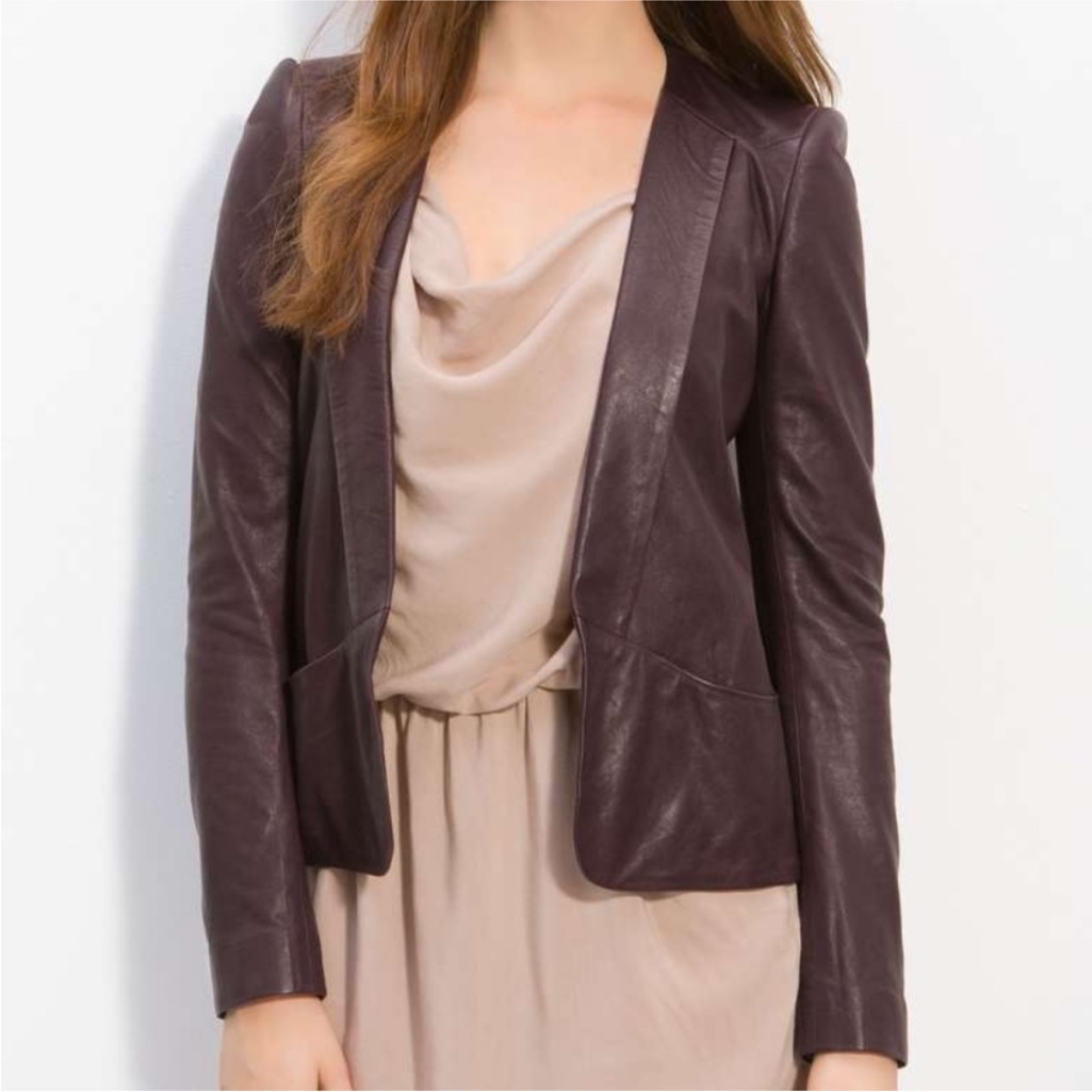 Theory Lambskin "Frima" Blazer